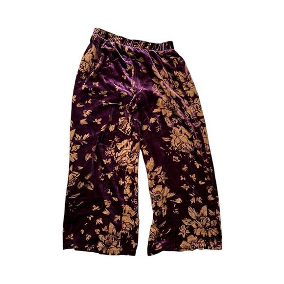 Johnny Was Silk Blend Velvet Wide Leg Floral Pant – Rising Moon Medium - Picture 3 of 6